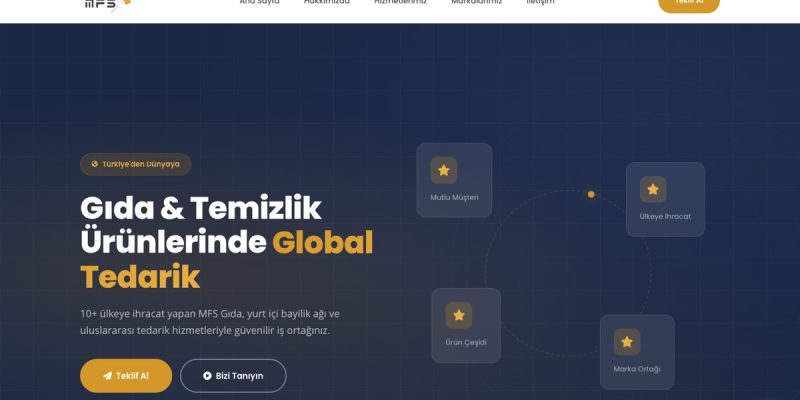 MFS Gıda web sitesinin ana sayfası