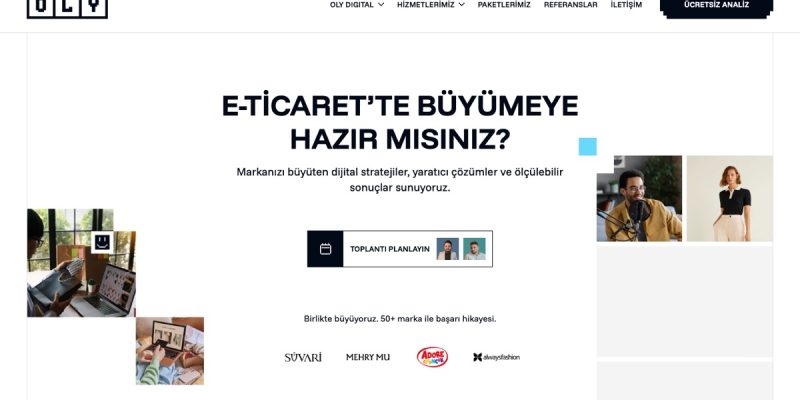 OLY Digital web sitesinin ana sayfası