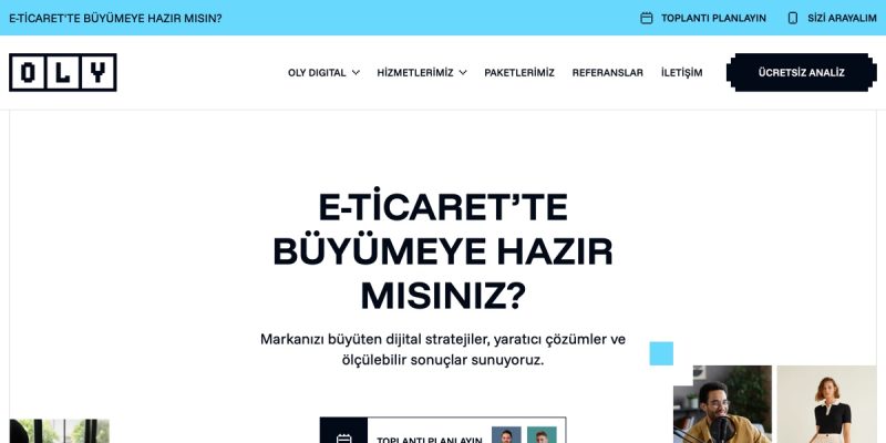 OLY Digital web sitesinin ana sayfası
