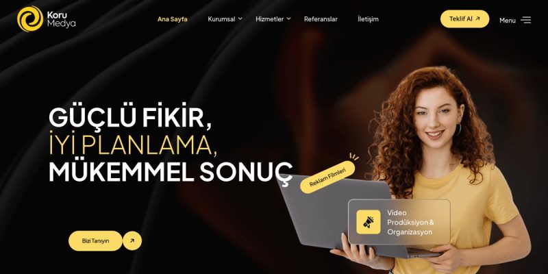 Koru Medya web sitesinin ana sayfası