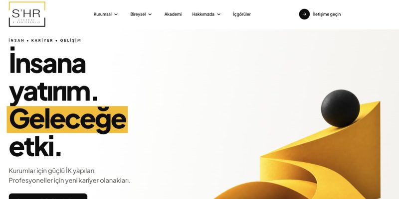 S’HR Akademi & Danışmanlık web sitesinin ana sayfası